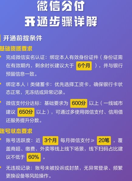 微信分付怎么开通不了什么原因